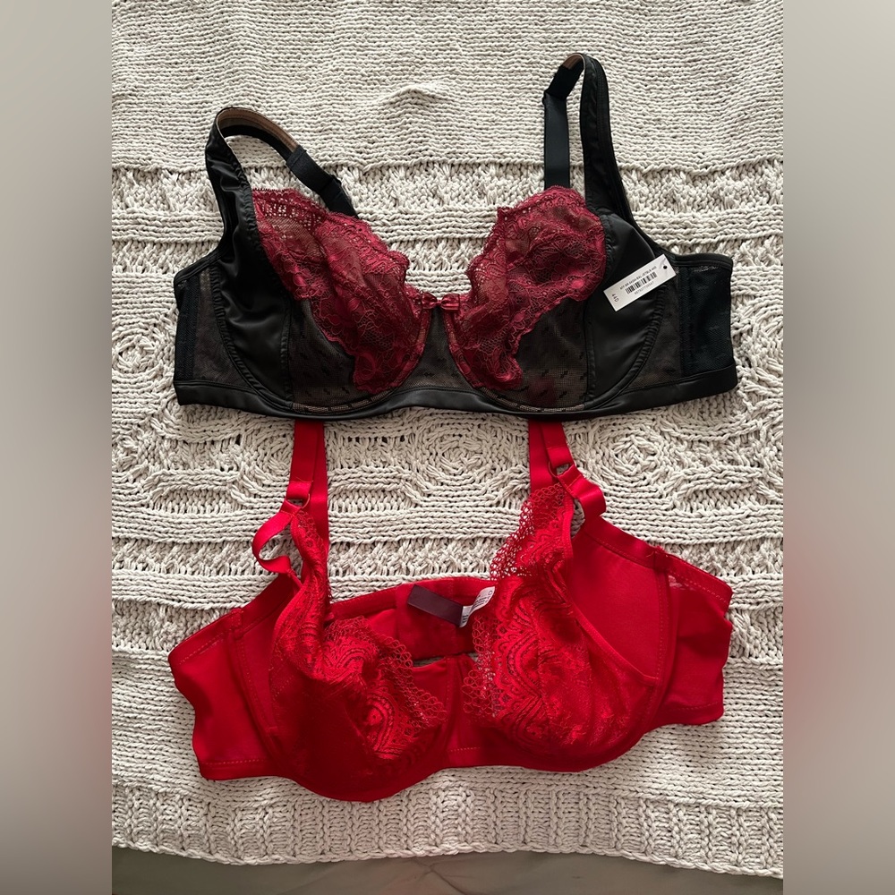 Two new bras 44D never worn, one with tags. Both for $25 total